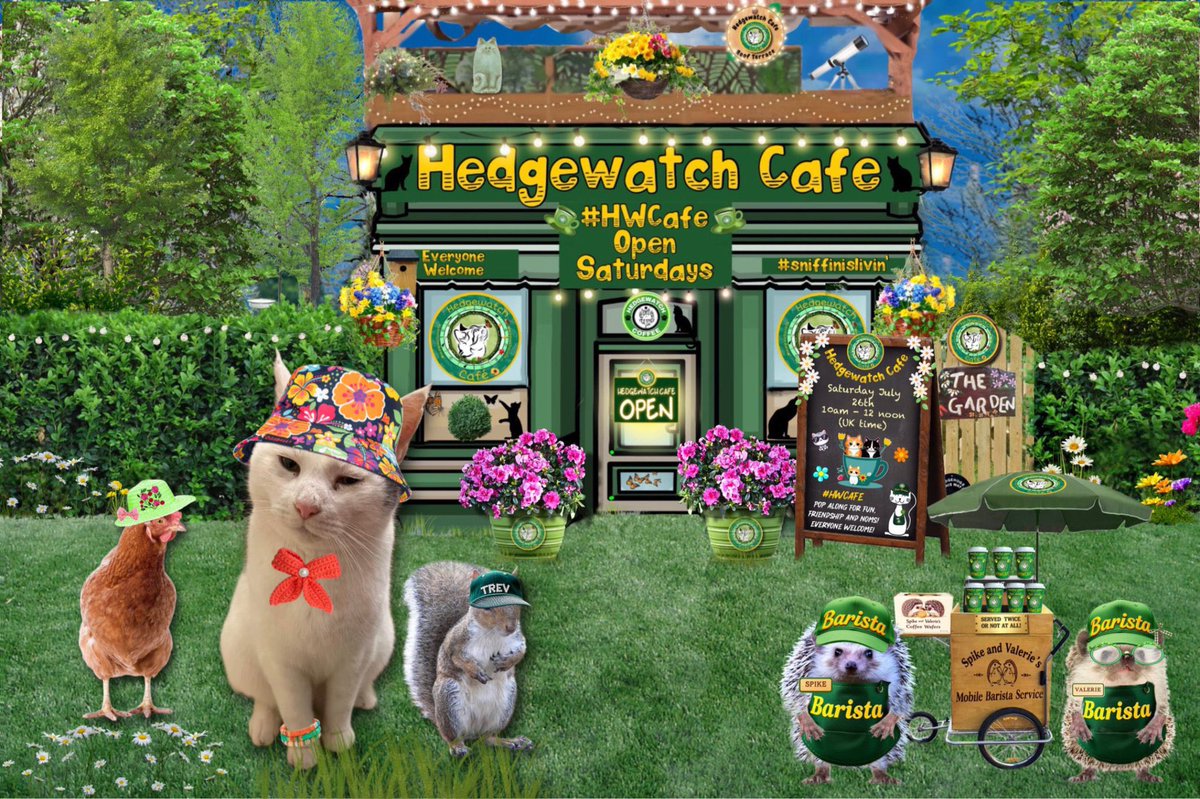 Happy Caturday all. I’m so excited to be at the #HWCafe again with Imogen and Trev. We cannot wait till see what noms are on the menu today. ❤️❤️🐾🐾