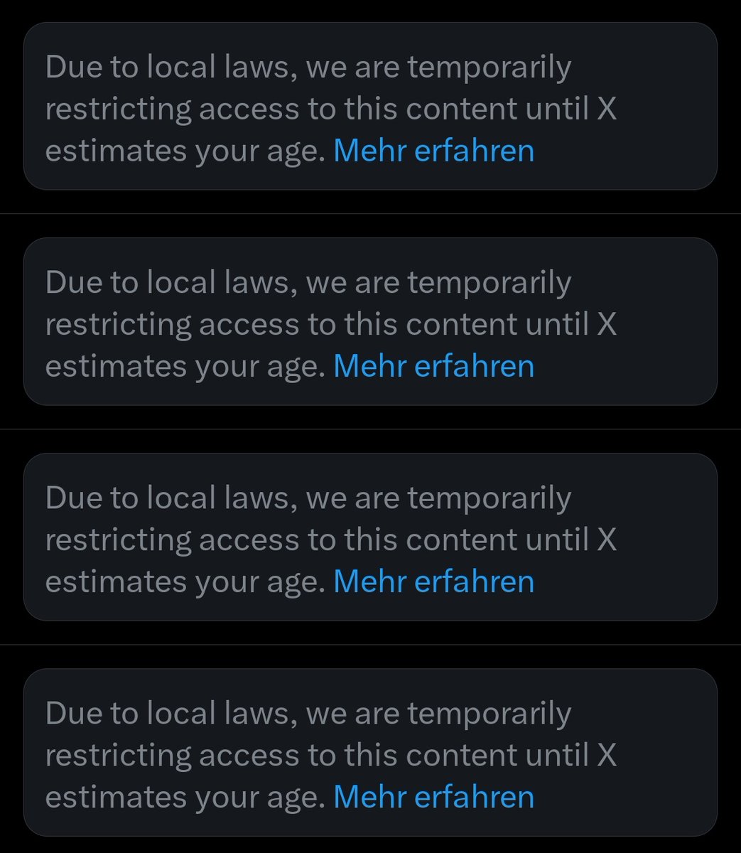 itsmingway's tweet image. EU added age verification which is locked behind Premium and doesn't even work (???) and now most artists media tabs look like this for me. This is just great. :|