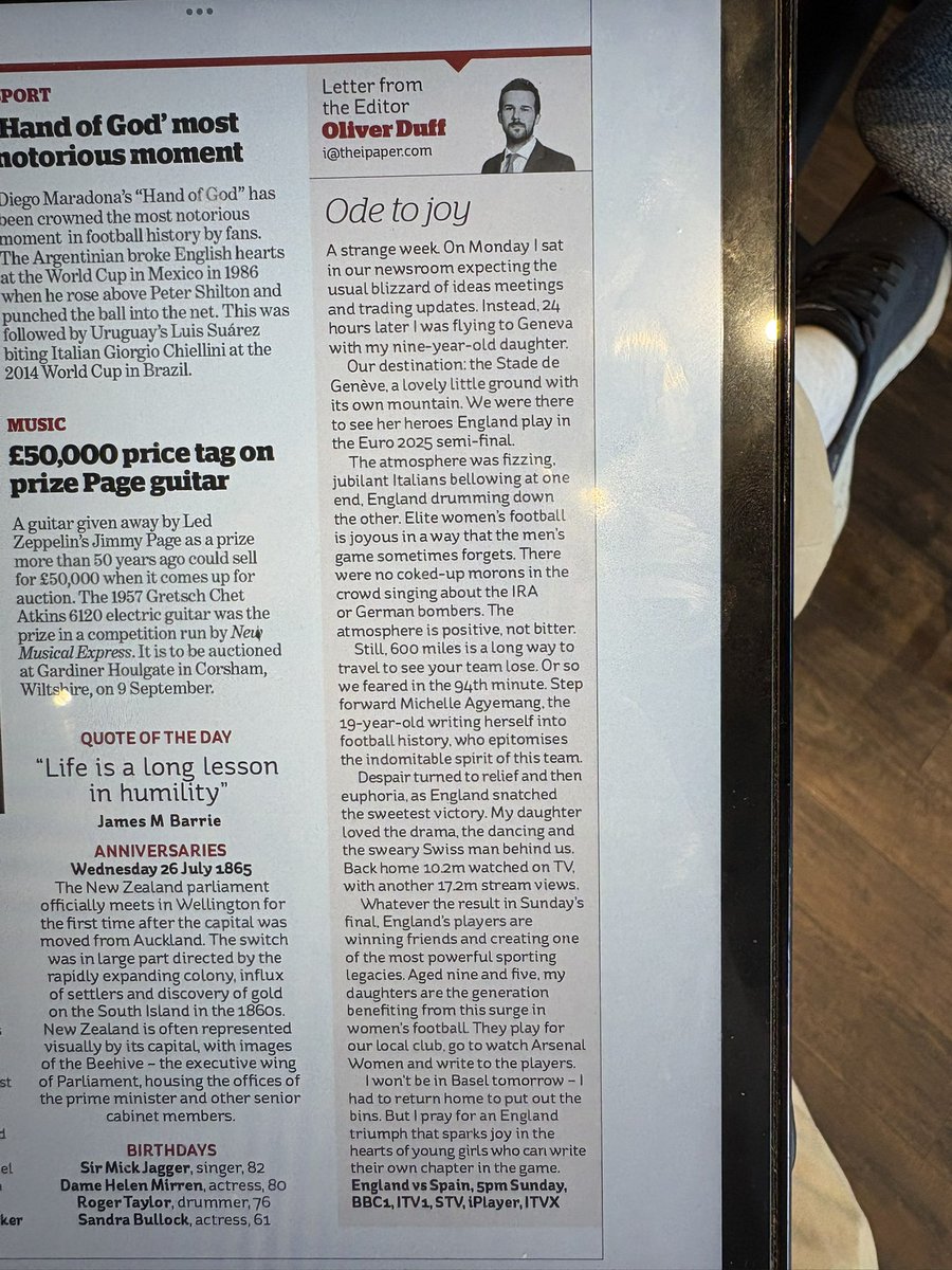 hullcity_pfa's tweet image. A lovely piece here by Oliver Duff of the i about taking his 9 year old daughter to the England semi final this week. I took @KathrynBatte to Zwolle for a 0.0 draw met @eiffel_71 there, Fara missed a penalty & there were about 25 England fans. Now Kathryn is the writer.