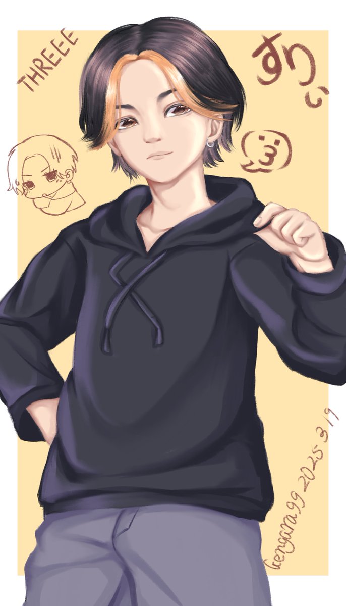 gengara99's tweet image. 今年の3月にこの絵を描いたのですが、その時は公開しませんでした。今回修正を加えたので
#すりぃ