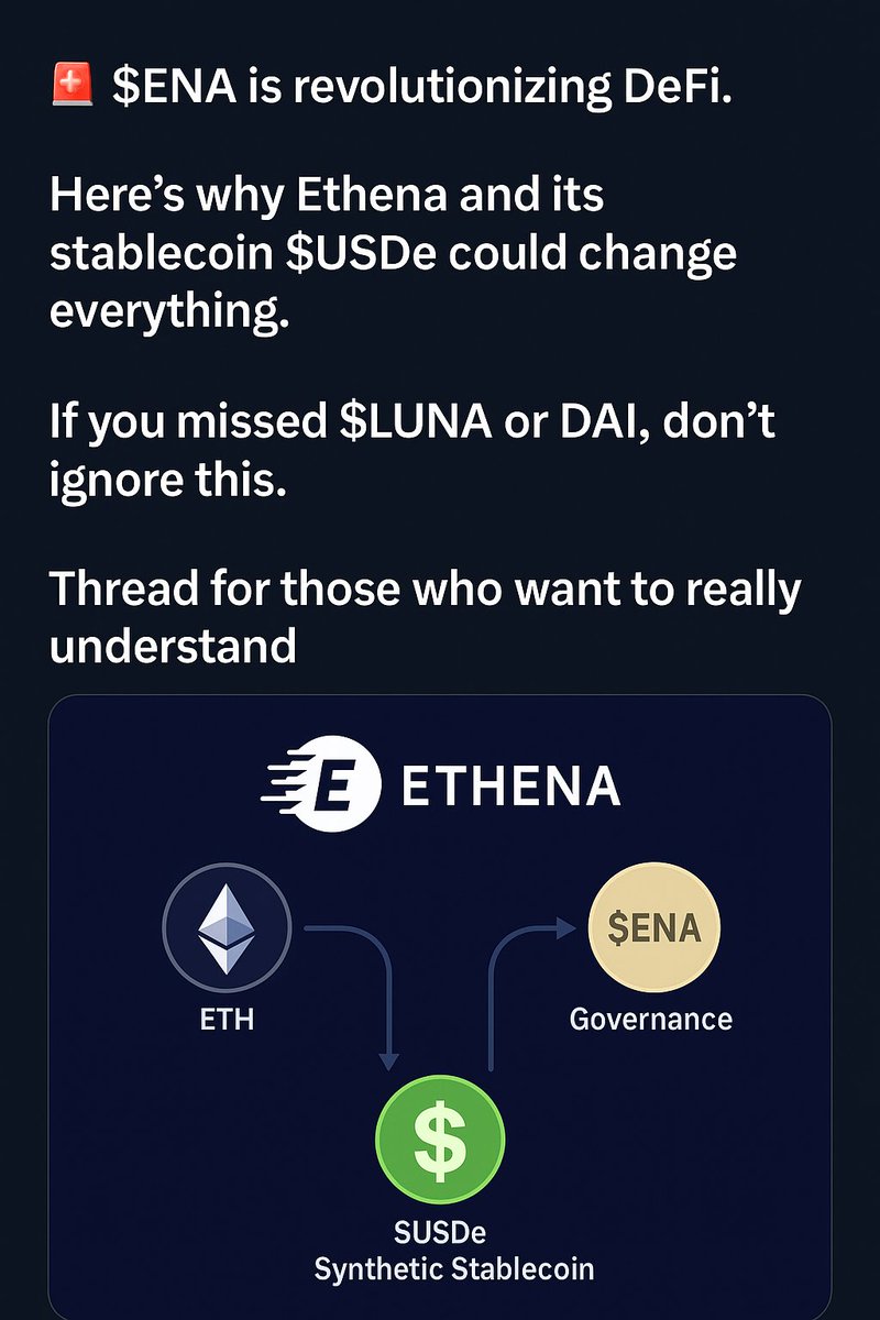 CMDexTools's tweet photo. Everyone is sleeping on $ENA.

But Ethena could become the next $LUNA — without the collapse.

Real yield, synthetic dollar, no banks.

If you care about DeFi: read this 👇

(🧵 by @CMDexTools)

#Crypto #CryptoNews #ENA #tothemoon #luna #lunc #Binance https://t.co/yce4WXA5kx