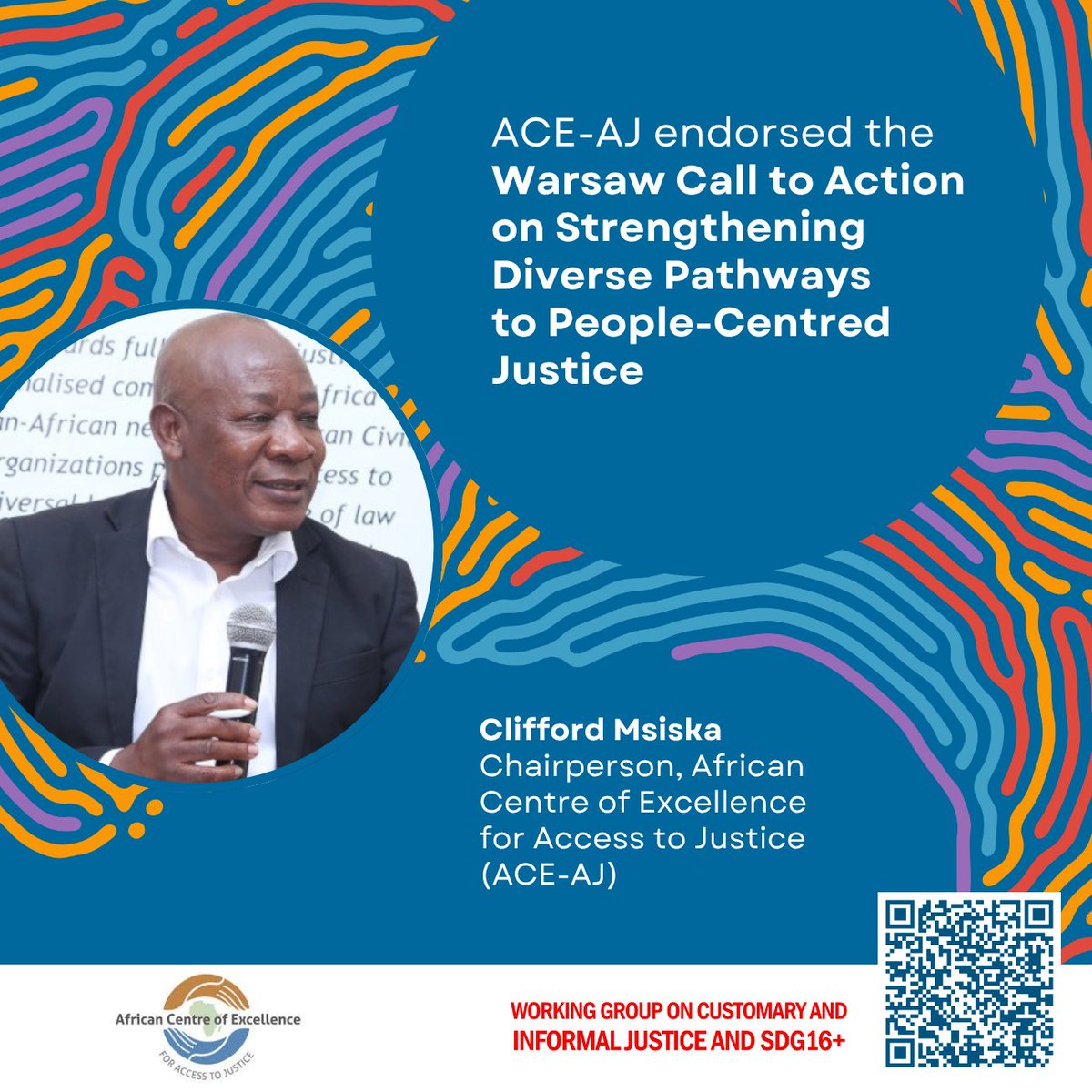 1/2
We firmly endorse the Warsaw Call to Action on Strengthening Diverse Pathways to People-Centered Justice. 
🔗sdg16.plus/resources/call…

We join the call to:
✅ Recognize customary informal Justice systems as people-centered solutions