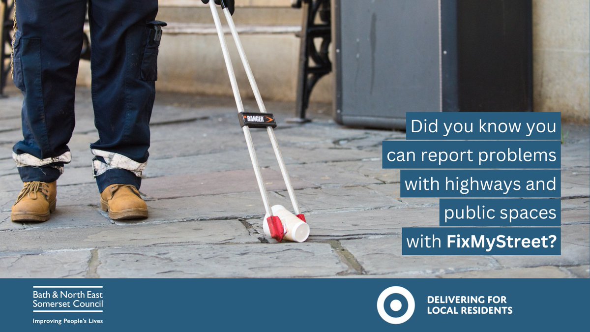 bathnes's tweet image. You can report a problem with a street, park or green space to us directly with FixMyStreet.
We’ve fixed hundreds of issues in the last month.
👉 fix.bathnes.gov.uk