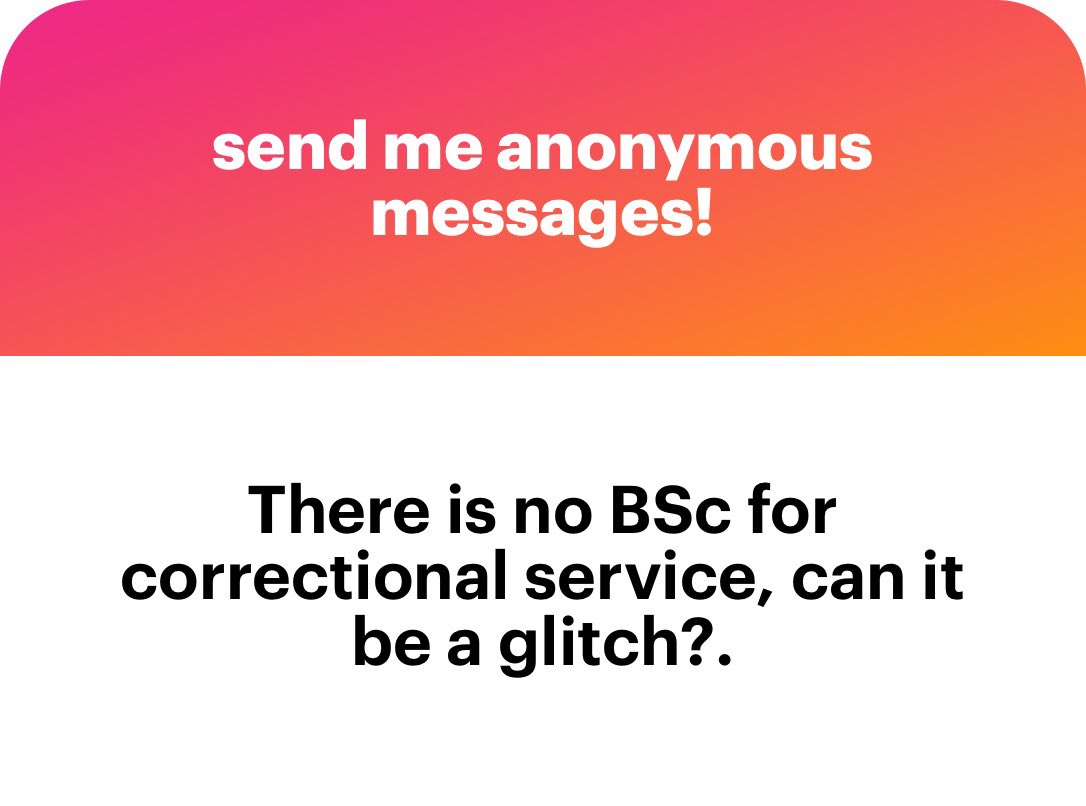 MSIngawa's tweet image. It’s not available glitch
Correctional doesn’t have vacancy for BSc. Only professional graduates like Doctors, Vet Doctors, Nurses and related fields.
