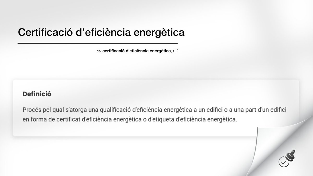 🥵 Vols saber per què casa teva s’escalfa?  

📈 L’etiqueta energètica t’indica si és eficient o no, i et proposa accions per millorar-ne el rendiment energètic.

ℹ️ Primer informa’t i després actua! icaen.gencat.cat/ca/energia/uso…

📖<a href="/termcat/">Termcat</a> termcat.cat/ca/diccionaris…