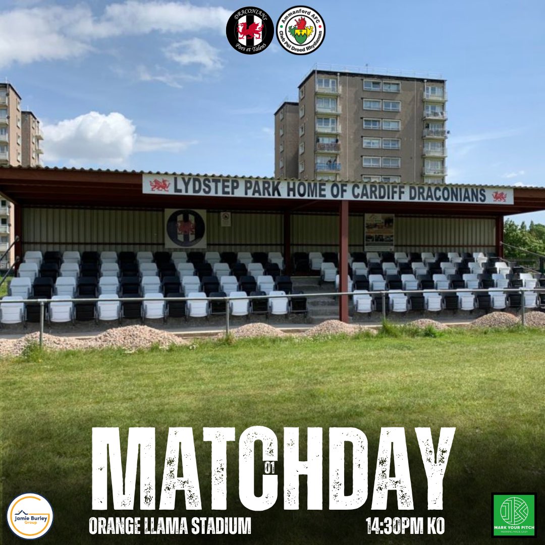 Cardiff Draconians (@cdraconians) on Twitter photo 📆 𝗠𝗔𝗧𝗖𝗛𝗗𝗔𝗬
We host Ammanford this afternoon to kick start our 2025/2026 season in the JD Cymru South.
🆚 <a href="/AmmanfordAFC/">Ammanford AFC</a>
🏆 JD Cymru South MD1
⏰ 14:30pm
🏟️ The Orange Llama Stadium, CF14 2ST. 📆 𝗠𝗔𝗧𝗖𝗛𝗗𝗔𝗬
We host Ammanford this afternoon to kick start our 2025/2026 season in the JD Cymru South.
🆚 <a href="/AmmanfordAFC/">Ammanford AFC</a>
🏆 JD Cymru South MD1
⏰ 14:30pm
🏟️ The Orange Llama Stadium, CF14 2ST.