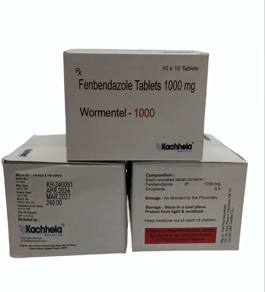 Ivermectinkart's tweet image. Fenbendazole is a drug used primarily as an antiparasitic for animals. Its main use is to kill worms, such as hookworms, roundworms, tapeworms and whipworms.
But this drug, known under brand names like Panacur and Safe-Guard, has been successfully used to treat different kinds…