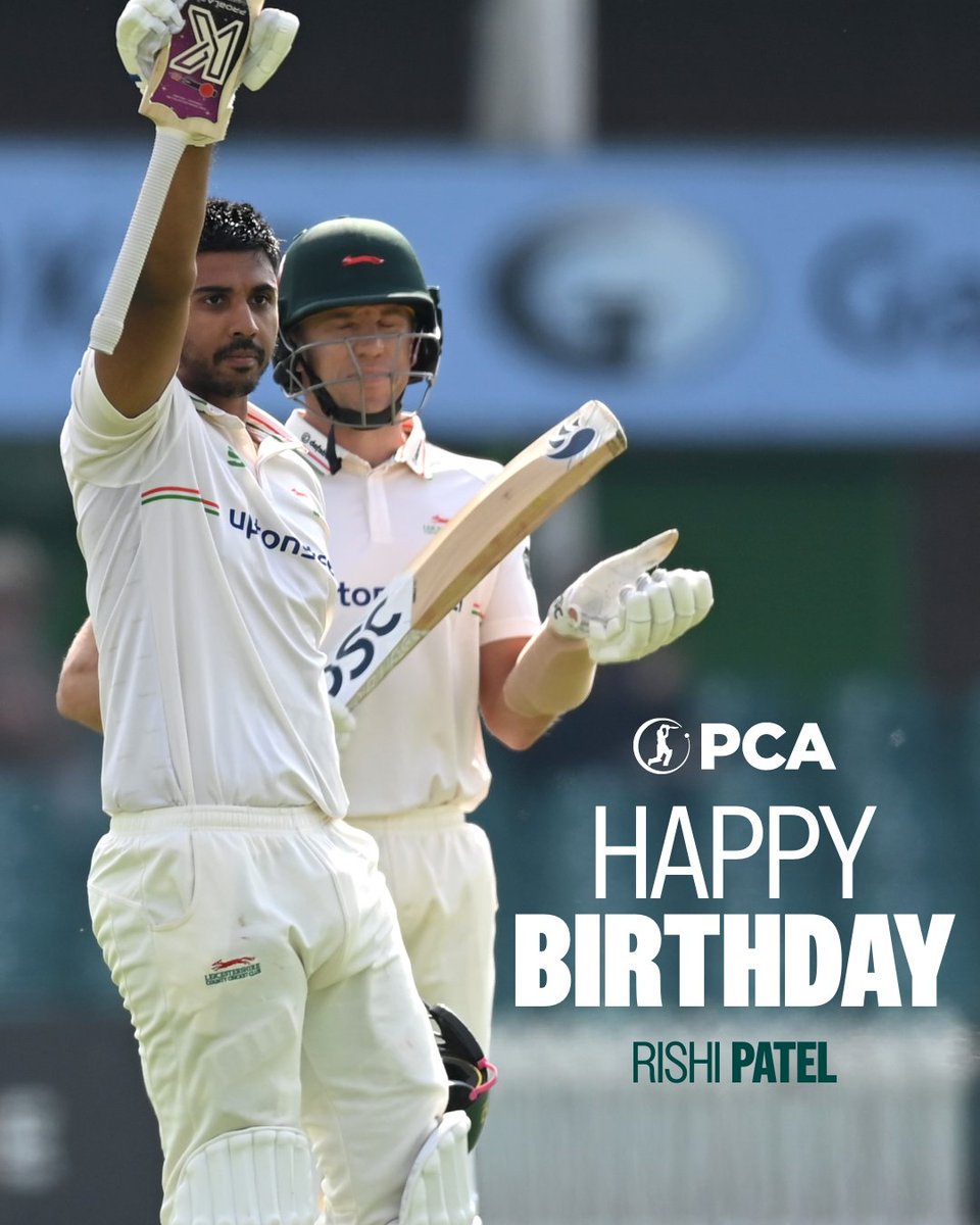 PCA's tweet image. Happy Birthday Rishi Patel 🎁
With @leicsccc top of the @CountyChamp Division Two table having secured another win yesterday, there's plenty of reasons for their PCA Rep to be celebrating 🎉