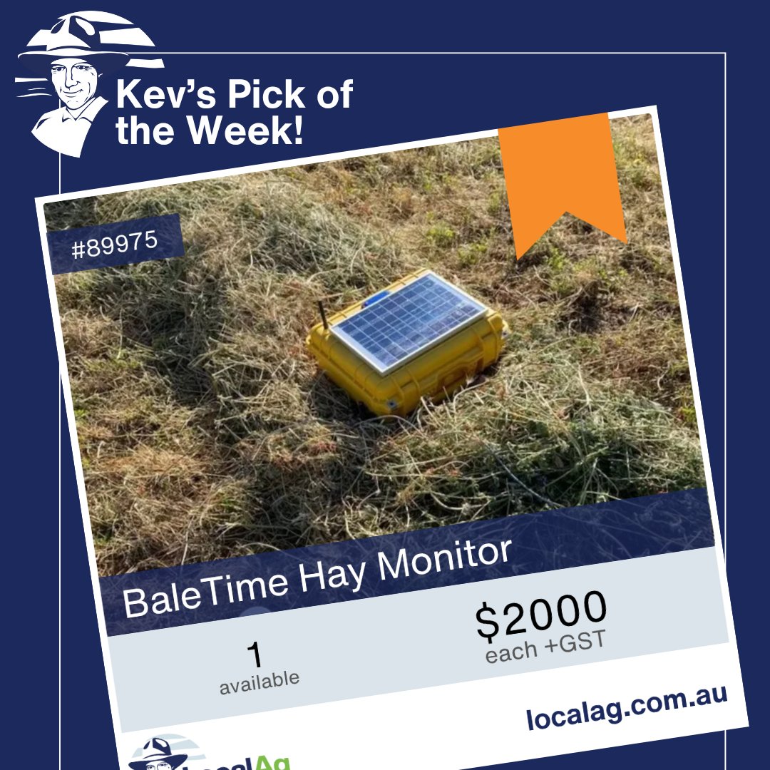 ⏱️ Kev’s Pick of the Week

This BaleTime Hay Monitor is available and ready to make haymaking decisions easier.

✅ Dual humidity sensors – top and bottom of the windrow
✅ Real-time alerts when conditions are right
✅ Built tough for farm use, and powered by a long-lasting