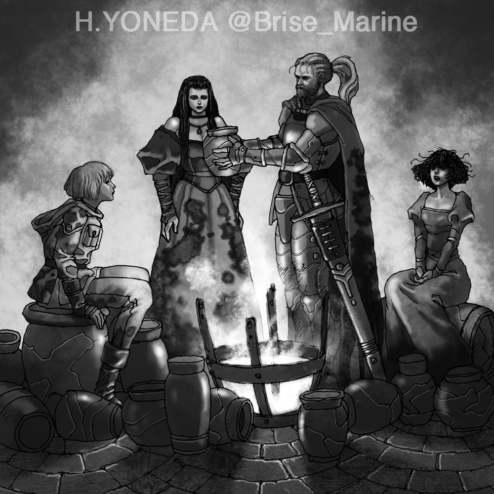 Brise_Marine's tweet image. これが『GMウォーロックVol.18』で描かせて戴いたモノクロイラストです。✍🏻😊🎨👍🏻
#illustration #イラストレーション #米田仁士 #HitoshiYoneda #DigitalDrawing