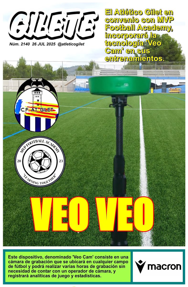 📣 Os confirmamos que el @atleticogilet, en convenio con la @mvpfootballacademy_ , incorporará la tecnologia <a href="/veotechnologies/">Veo</a> en sus entrenamientos y partidos de la próxima temporada 

📰 #ElGilete 🔵⚪️ #GiletEsOtraHistoria