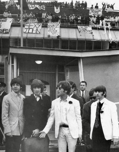 The Beatles arrive home from their final tour, August 31st 1966.