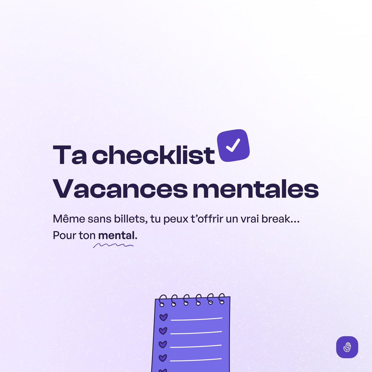 getwellty's tweet photo. Tu ne pars pas cet été ?
Voici 6 petites choses qui peuvent quand même te reposer mentalement 🧠👇 https://t.co/Mzhx2uDZpK