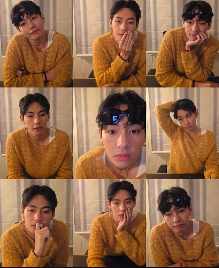 Taeveurr's tweet image. He was looking so warm and cozy, so irresistibly cute like love itself had bundled up in soft layers and decided to sit there, smiling softly at the world. There was something incredibly sweet about him, something that made your heart swell without warning, like watching a