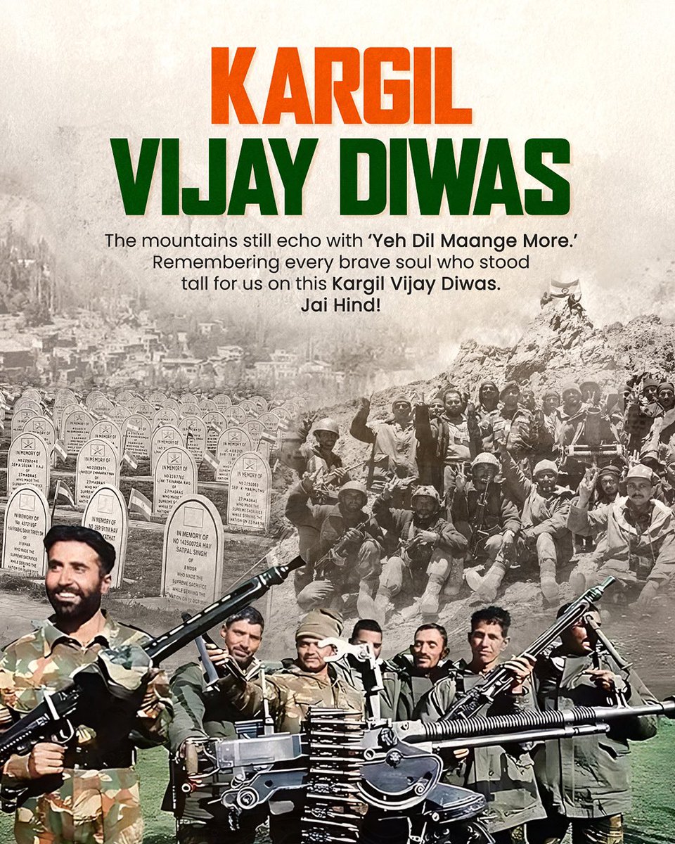 The mountains still echo with courage.
From Vikram Batra to every braveheart, 
Kargil was more than a battle, it was a legacy.❤️

Yeh Dil Maange More🇮🇳

#SidharthMalhotra #kargilvijaydiwas #Sidians #sidharthmalhotrafanclub #paramsundari #shershaah