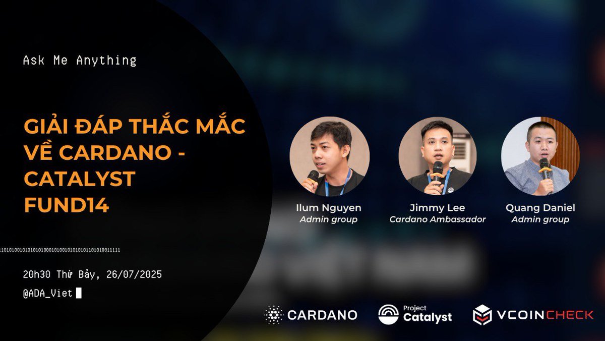 Jimmy Lee (@lelinh31916987) on Twitter photo Mời anh em tham gia thảo luận
🎙 Chủ đề: "Hỏi Đáp AMA về Cardano Catalyst Fund14"
Nội dung:
1 - Lịch trình tổng quát
2 - Nền tảng Catalyst mới
3 - Community reviewers
4 - Proposers
5 - AM
Đăng ký: lu.ma/vg5rjey0
$ADA #CardanoCommunity <a href="/Catalyst_onX/">Project Catalyst</a> Mời anh em tham gia thảo luận
🎙 Chủ đề: "Hỏi Đáp AMA về Cardano Catalyst Fund14"
Nội dung:
1 - Lịch trình tổng quát
2 - Nền tảng Catalyst mới
3 - Community reviewers
4 - Proposers
5 - AM
Đăng ký: lu.ma/vg5rjey0
$ADA #CardanoCommunity <a href="/Catalyst_onX/">Project Catalyst</a>