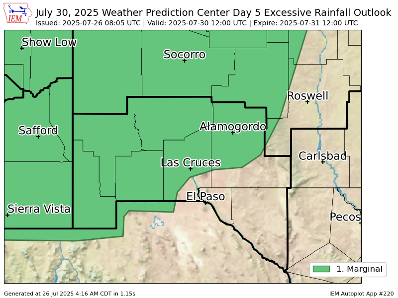 iembot_epz's tweet image. WPC issues Day 5 Marginal Risk Excessive Rainfall Outlook at Jul 26, 8:05z for EPZ wpc.ncep.noaa.gov/qpf/excessive_…