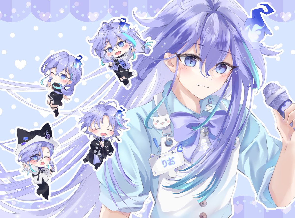 adelfe_a's tweet image. お誕生日おめでとうございます！💜💙
#燐央絵