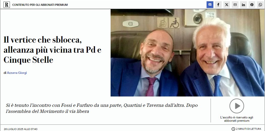 Siciliano X (@siciliano741) on Twitter photo Presidente <a href="/GiuseppeConteIT/">Giuseppe Conte</a> coordinatrice <a href="/Irene_5s/">Irene Galletti</a> fermatevi,mi faccio portavoce di diversi amici toscani che diserteranno le urne,questo è un suicidio,nessuno si lamenti se il M5S uscirà col 2% dalle urne.
Per cosa poi? Un assessorato?La vita del M5S vale di +
#26luglio Presidente <a href="/GiuseppeConteIT/">Giuseppe Conte</a> coordinatrice <a href="/Irene_5s/">Irene Galletti</a> fermatevi,mi faccio portavoce di diversi amici toscani che diserteranno le urne,questo è un suicidio,nessuno si lamenti se il M5S uscirà col 2% dalle urne.
Per cosa poi? Un assessorato?La vita del M5S vale di +
#26luglio