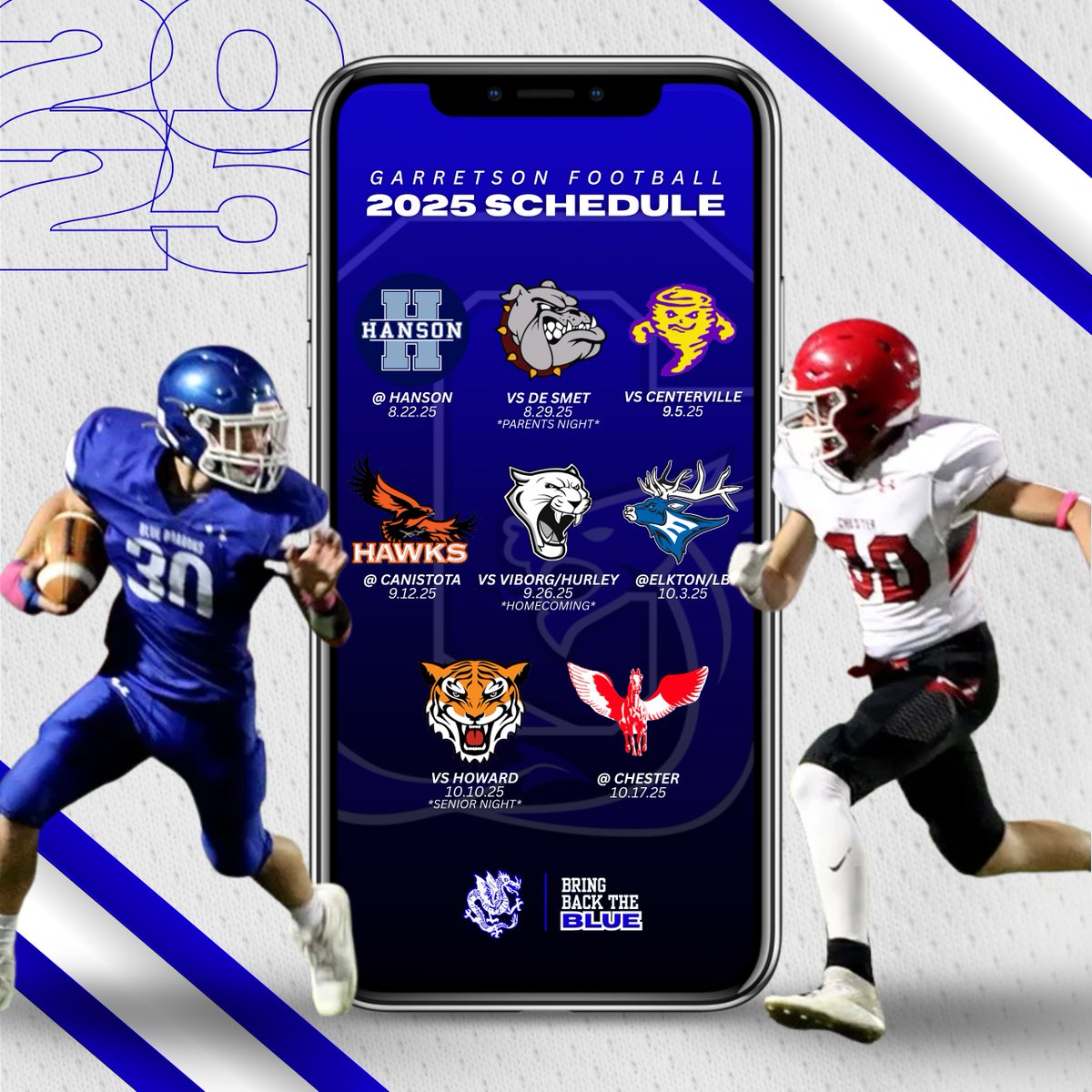 🔵 THE AGENDA 🔵

📍 2025 GHS Football Schedule
🗓️ 27 days to go

#BlueDragonFootball | #GarretsonPride | #BringBackTheBLUE