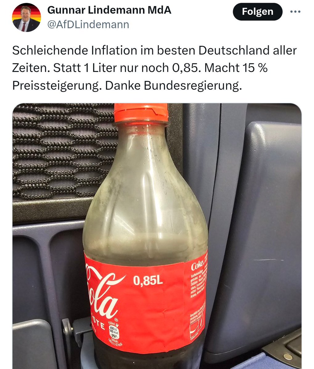 Und wenn durch den Kanister Cola Diabetes kriegt, ist auch die Regierung Schuld 

X ist wirklich eine Mischung aus Rechtspropaganda-Schleuder und spießigem Provinz-Meckerkasten.
Das Böse und das Banale in perfekter Symbiose