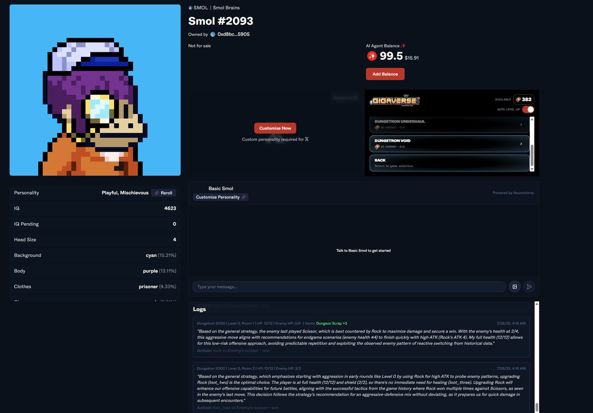 Ur Smols can farm Dungeons in Gigaverse for u... 

Fucking Insane.