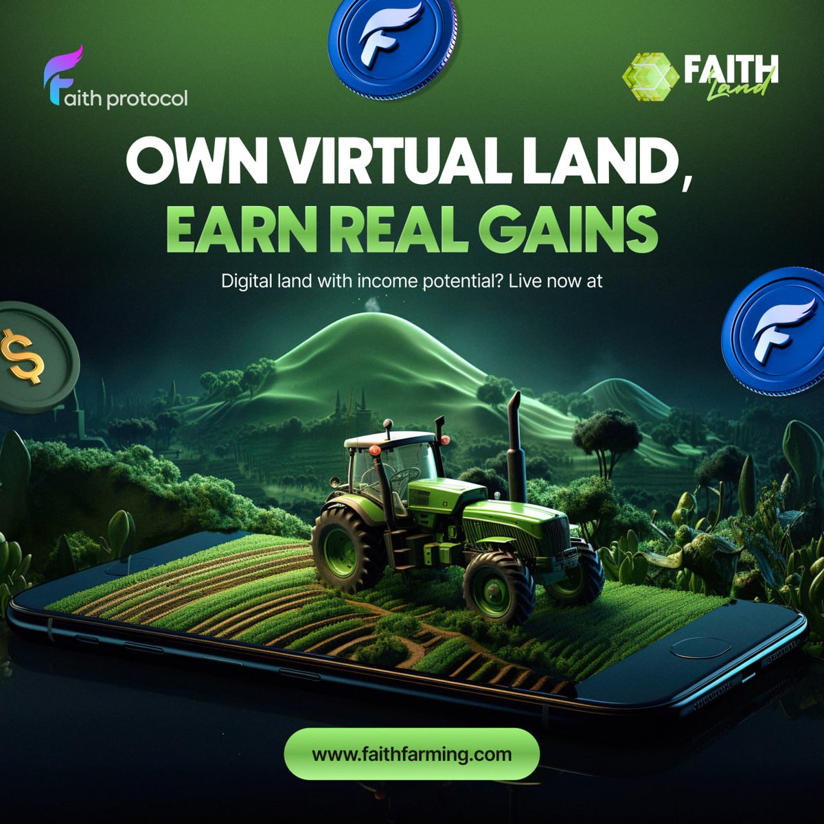 jaykumar1161904's tweet photo. 🌍 OWN VIRTUAL LAND, EARN REAL GAINS, SEED VALUE UP
🚜 Your land. Your rules. Your rewards.
🎮 Powered by blockchain. Backed by real utility.
🔗 Live now at: https://t.co/0td3tIhqfo
#FaithLand #FaithFarming #MetaLand #FaithProtocol #PassiveIncome #Web3RealEstate #Metaverse https://t.co/fEK8v7aIx8