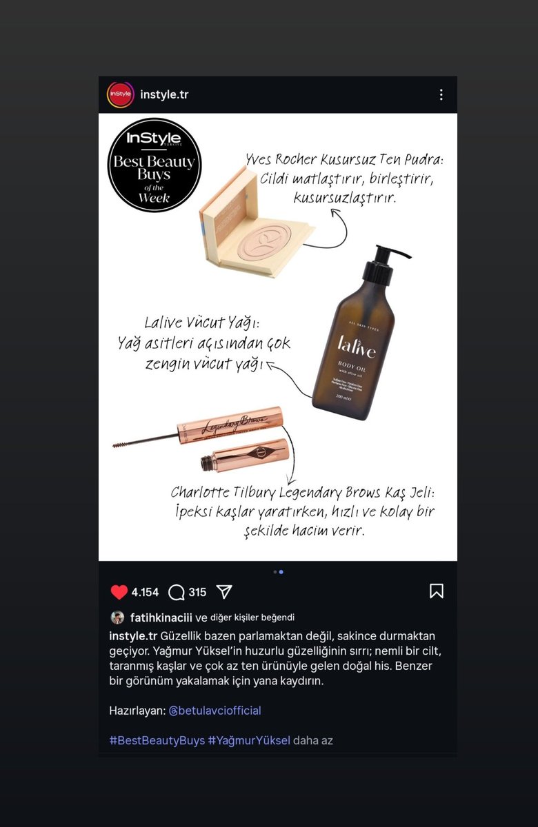 Şey mi diyorduk silinmesine bekleyenlere instyle sayfasını süslemesi evet ilahı adalet dediğiniz gibi böyle bir şey 😉🤍

#YağmurYüksel