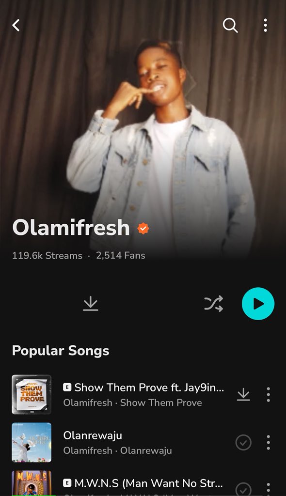 olamifresh (@offilcialolami) on Twitter photo With believe and hope I’m here , zero promotion just a poor boy that loves to express himself through music , thanks for everyone streaming my song with your help I now made over 100k streams on <a href="/BoomplayNigeria/">Boomplay Nigeria</a> this is huge milestone, Nigerian bloggers will notice me soon BOB With believe and hope I’m here , zero promotion just a poor boy that loves to express himself through music , thanks for everyone streaming my song with your help I now made over 100k streams on <a href="/BoomplayNigeria/">Boomplay Nigeria</a> this is huge milestone, Nigerian bloggers will notice me soon BOB