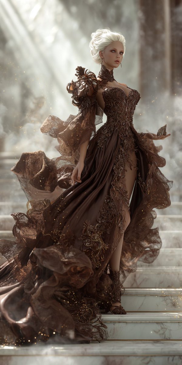 iUllr's tweet image. she descended in silence, veiled in flowing chocolate & otherworldly grace.
a vision of sacred beauty ~ untouchable, unreal, unforgettable.
grateful for the brilliant concept by @AITalesNBH