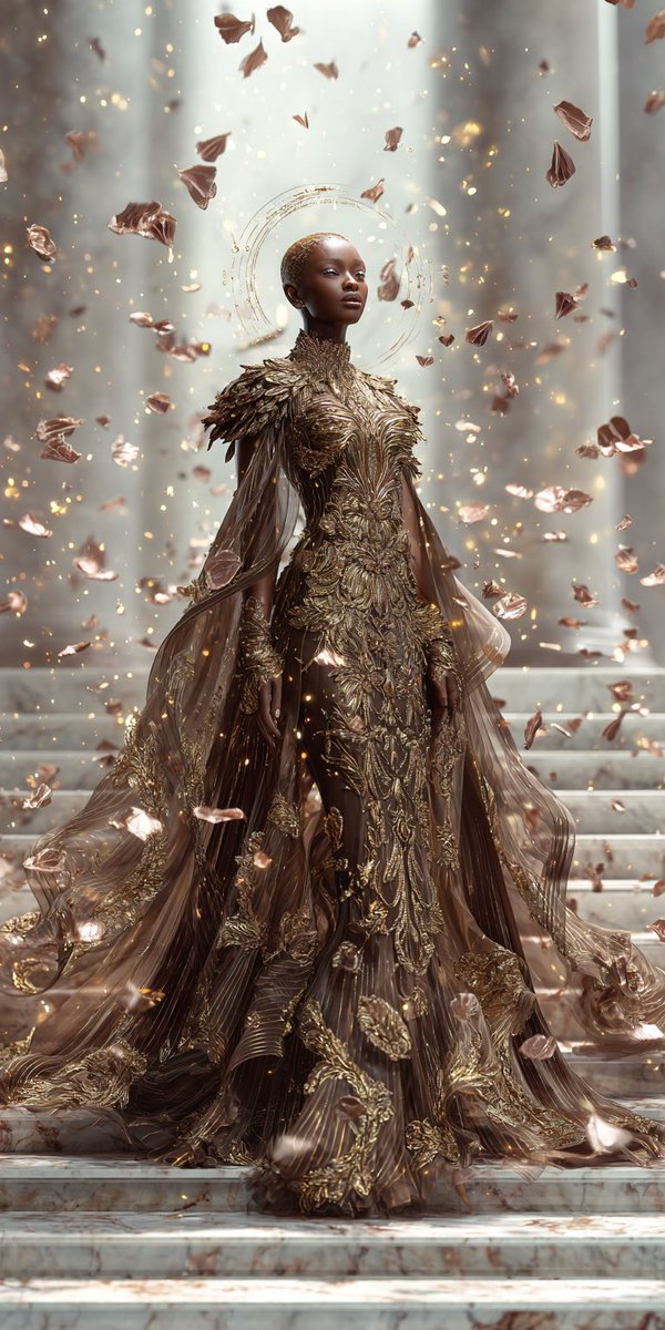 iUllr's tweet image. she descended in silence, veiled in flowing chocolate & otherworldly grace.
a vision of sacred beauty ~ untouchable, unreal, unforgettable.
grateful for the brilliant concept by @AITalesNBH
