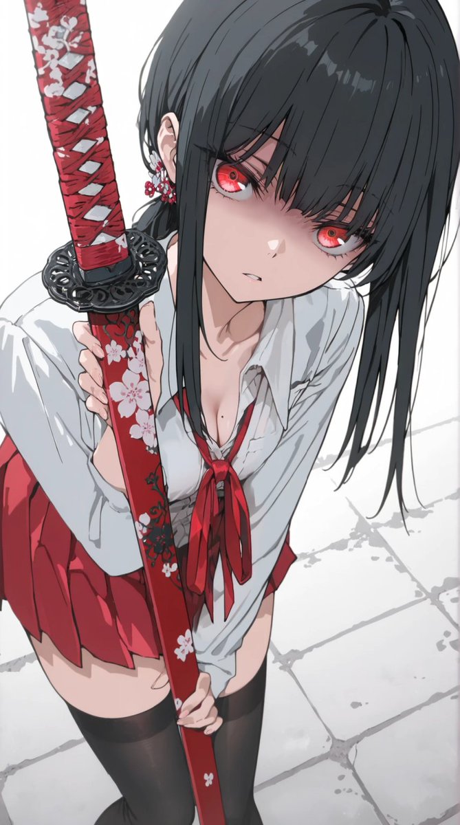 Hoshimiko_AIart's tweet image. 隙だらけですね？斬っていいですか？