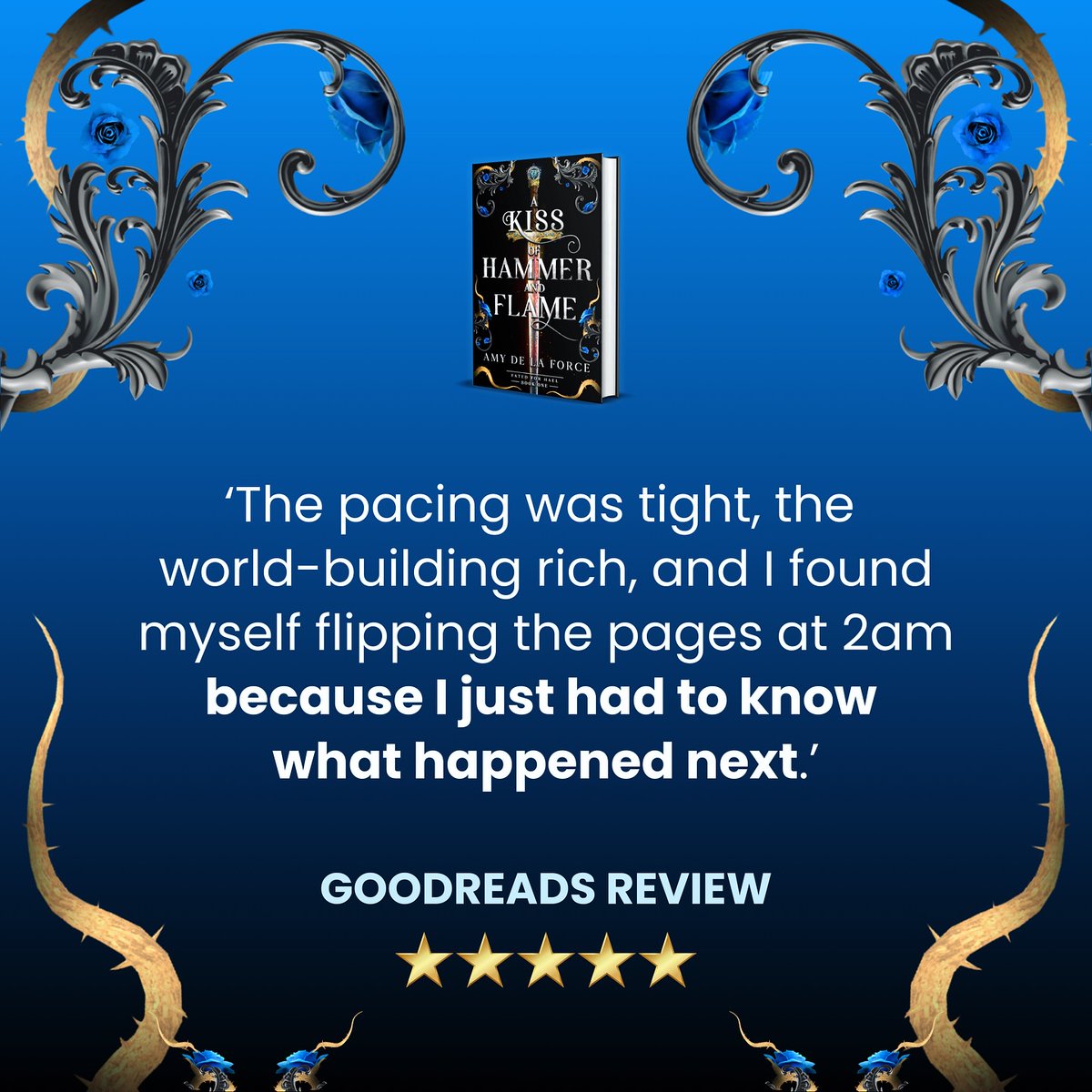 amydelaforce's tweet image. I’d like to apologise to the Bookstagram community for any and all sleepless nights endured while reading my debut #romantasy A KISS OF HAMMER AND FLAME. 🙈😂
Order AKOHAF today 📘: amydelaforce.com/a-kiss-of-hamm… #AKOHAF