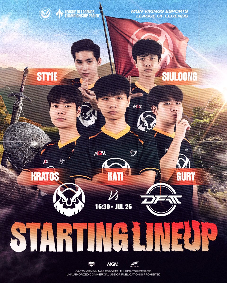 MVKE_VN's tweet image. LINE-UP ANNOUNCEMENT | MVKE vs DFM
Kicking off the first battle of the season with:
Kratos - Gury - Kati - Sty1e - SiuLoong
Let’s go, Vikings!!! 💪
#MVKE #WakeTheVikings #GoHardOrGoHome #LoLPacific