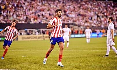 #TalDiaComoHoy de hace 6 años (26.7.2019) se jugó en New Jersey un derbi que levantó por igual ilusiones y ampollas: la goleada 3-7 del Atleti sobre el Real Madrid en un gran partido de los nuestros, con goles de Diego Costa (⚽⚽⚽⚽), Joao Félix (⚽), Correa (⚽) y Vitolo (⚽)