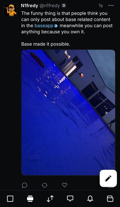 Glowing blue pool at night showcasing BaseApp versatility