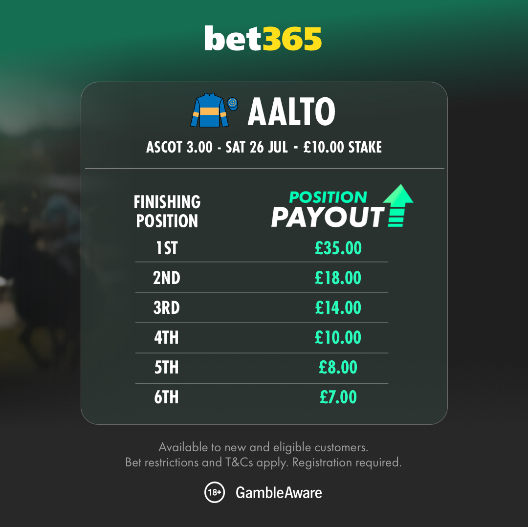 bet365's tweet image. This new way to bet is simple...

• Head to the Position Payout market
• Find the horse you want to back
• We'll tell you the returns for each place
• The higher the finish, the more you win