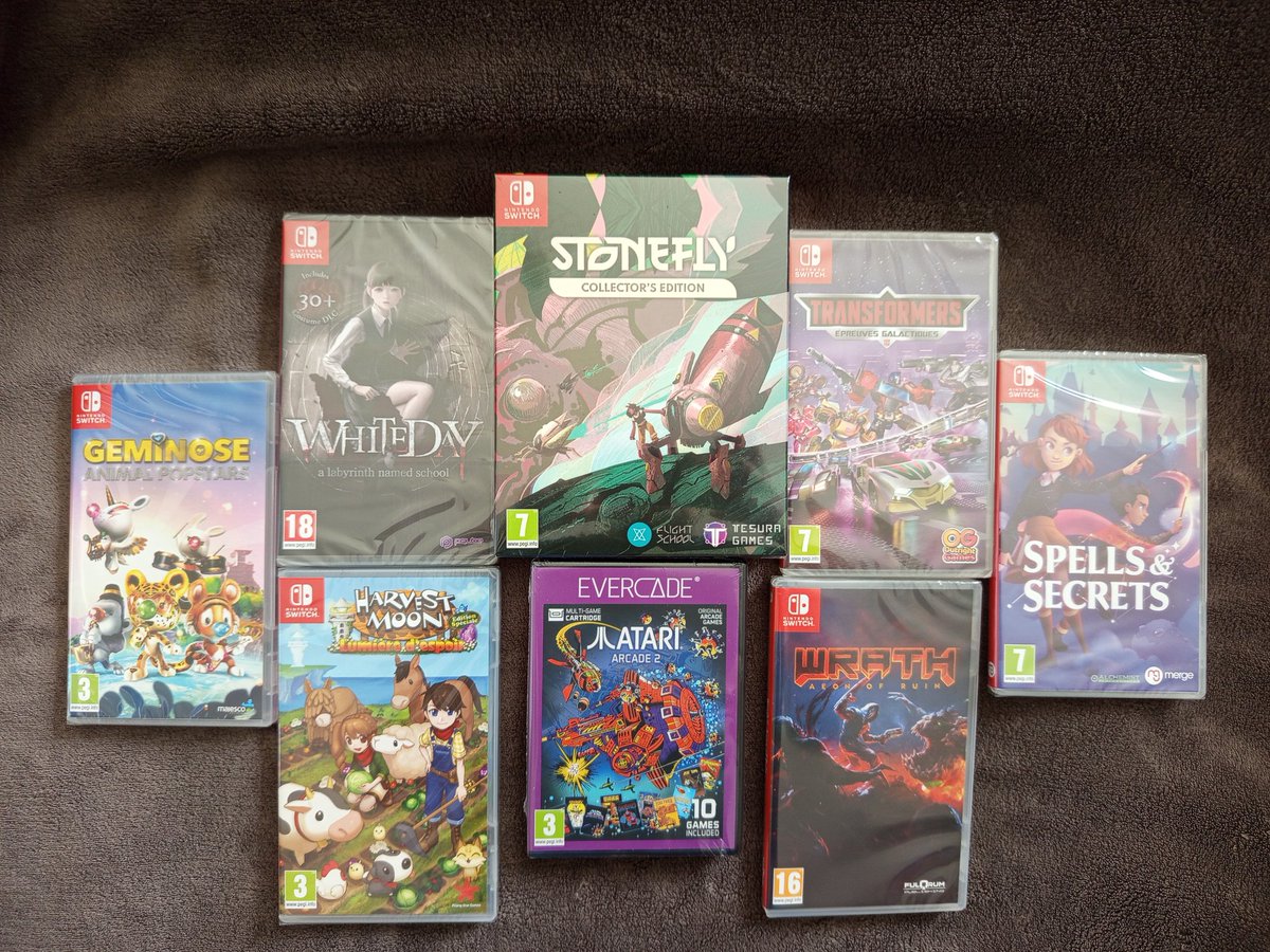 Mewa (@mewaz007) on Twitter photo Nouveaux jeux #Switch avec de tout, du chill, du mini-jeux, de l'horreur, du Transformers, du shoot, de la magie, et un joli Collector pour Stone fly (détail ⬇️)
Et une cartouche #Evercade pour la collec, m'en manque 1 pour l'instant pour le full 😁
Merci les soldes <a href="/JFG_LeShop/">Just For Games Le Shop</a> Nouveaux jeux #Switch avec de tout, du chill, du mini-jeux, de l'horreur, du Transformers, du shoot, de la magie, et un joli Collector pour Stone fly (détail ⬇️)
Et une cartouche #Evercade pour la collec, m'en manque 1 pour l'instant pour le full 😁
Merci les soldes <a href="/JFG_LeShop/">Just For Games Le Shop</a>