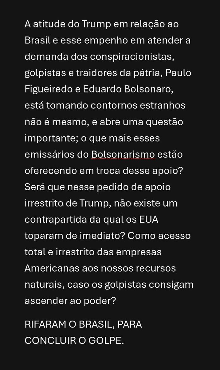 RESPECT BRASIL TRUMP
EDUARDO BOLSONARO TERRORISTA