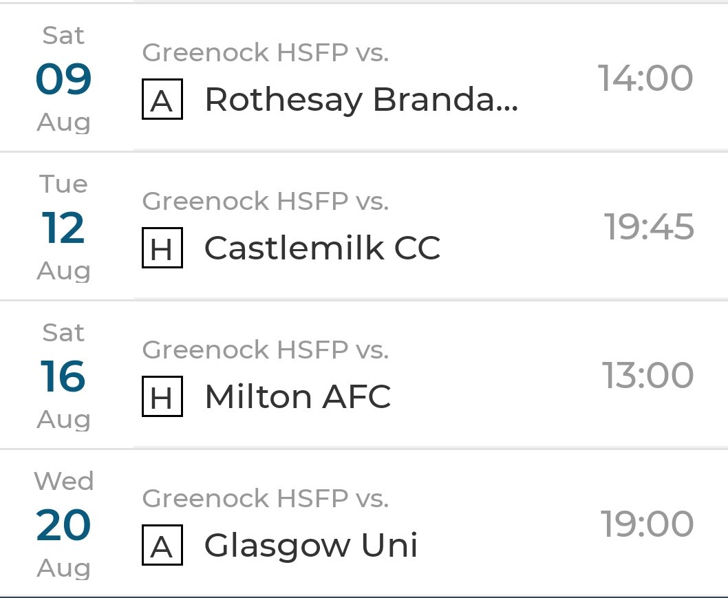 New season , New start in the <a href="/CaledonianAFA/">CaledonianLeague</a> and our Opening 4 fixtures are in. A few new teams to face and 1 very familiar opponent. 

Games start 2 Weeks today. 

Pre Season games continue as we welcome Ayrshire AFA Premier league side Troon Dundonald AFC to the Battery today.