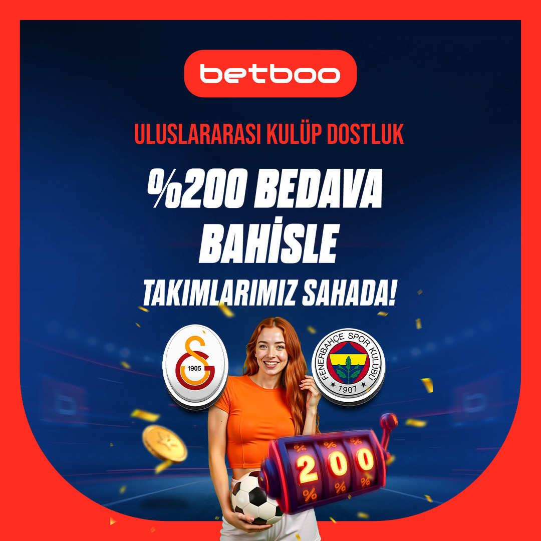 boonedirya's tweet image. 🏆 %200 Bedava Bahisle Takımlarımız Sahada! 🏆
⚽️ Galatasaray - Strasbourg veya Benfica - Fenerbahçe maçında Toplam Goller Alt/Üst marketine maç öncesi tekli bahis yap, ertesi gün 200 TL'ye kadar %200 bedava bahsi garantile!
Kazanmak için - tinyurl.com/344syp5s