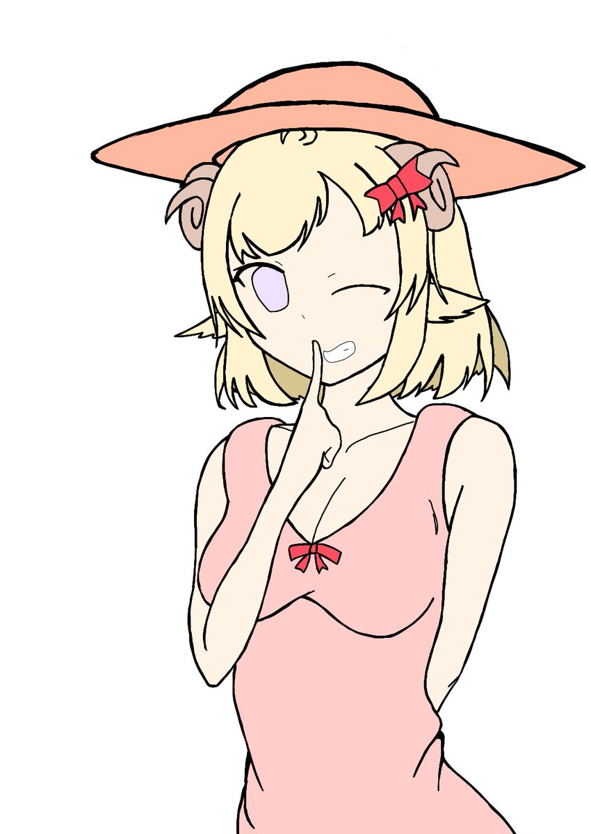 siroG17Gen4's tweet image. 作画中の角巻わためさんのイラストにベースカラーを入れました。
#イラスト 
#絵描き