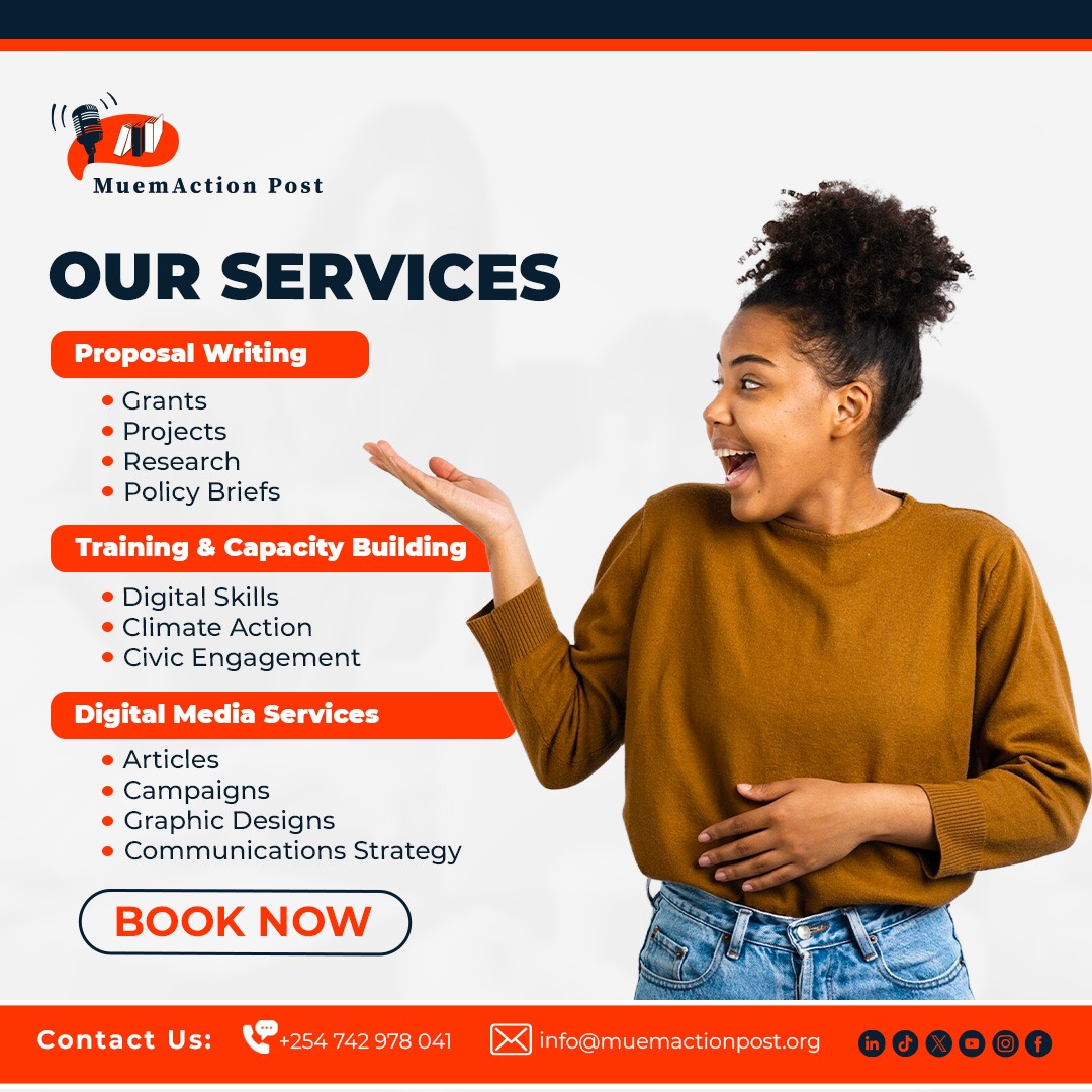 MuemActionPost's tweet image. @MuemActionPost would like to make your projects a success through our tailored services!
📞 Call/WhatsApp: +254 742 978 041
📧 Email: info@muemactionpost.org