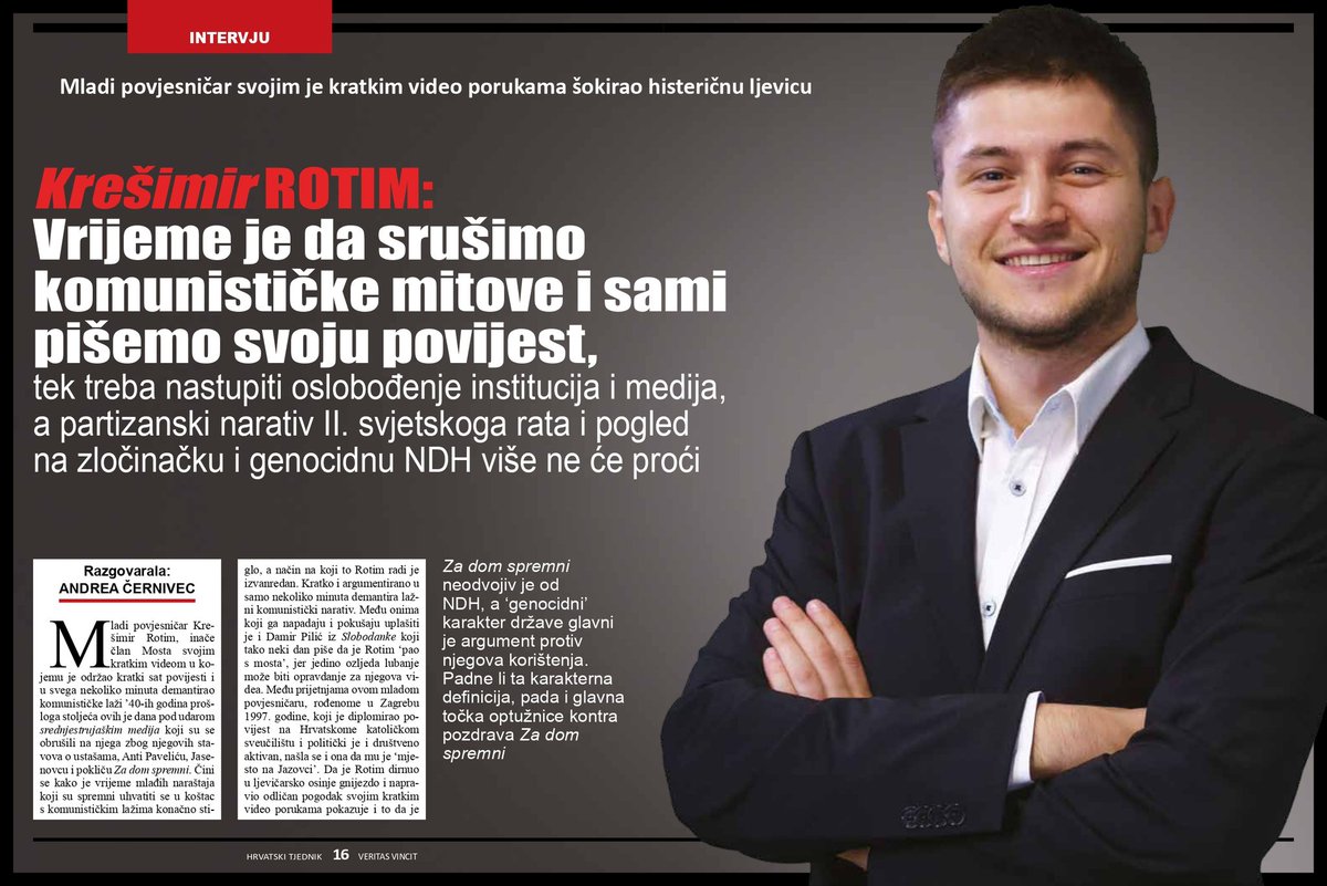 RotimKresimir's tweet image. Izašao je moj intervju u Hrvatskom tjedniku.
Hvala na prilici da proširim sva razmišljanja koja nije moguće iznijeti u kratkim videozapisima.
𝘔𝘪 𝘮𝘭𝘢𝘥𝘪 𝘮𝘰𝘳𝘢𝘮𝘰 𝘱𝘰𝘬𝘢𝘻𝘢𝘵𝘪 𝘮𝘭𝘢𝘥𝘦𝘯𝘢č𝘬𝘪 ž𝘢𝘳, 𝘣𝘰𝘳𝘣𝘦𝘯𝘰𝘴𝘵 𝘪 𝘻𝘯𝘢𝘯𝘫𝘦 𝘵𝘦…