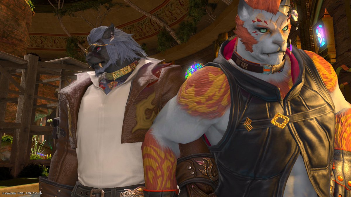 ryu_drago_ff14's tweet image. 偶然腕組んでるような構図になったので撮ってしまった✨🦁📸
ありがとう見知らぬロスガルさん