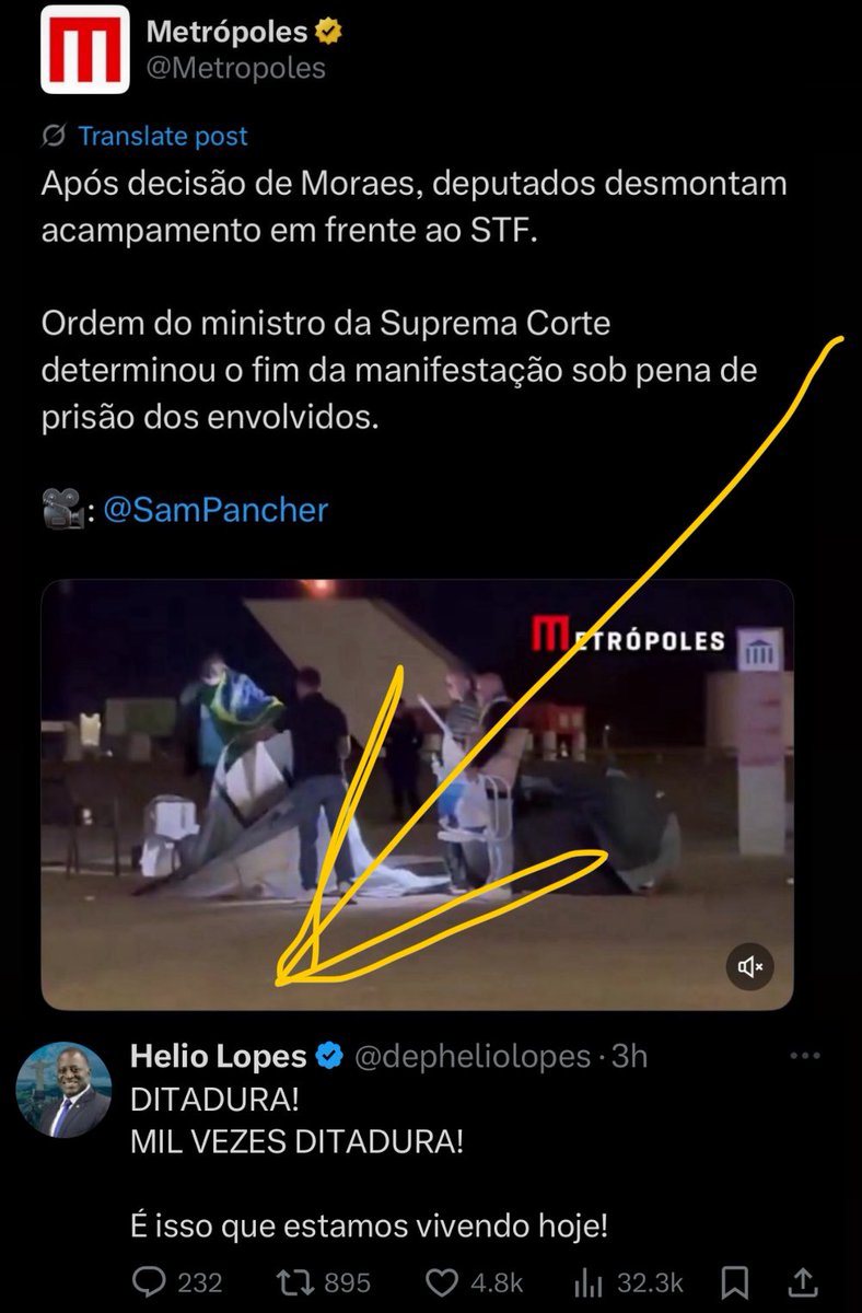 OliverNoronha's tweet image. Alexandre de Moraes enlouquece ao saber dos manifestos pacíficos na praça dos três poderes e ordena remoção imediata de todos, inclusive autorizando o uso da força e ameaças de prisão.
Está proibido se manifestar no Brasil contra o STF.
Isso é ou não é uma ditadura?