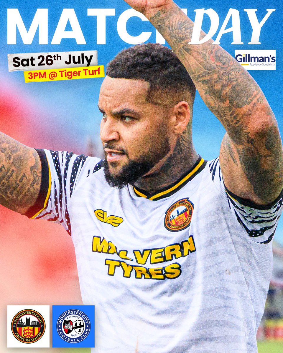 GCAFCofficial's tweet photo. MATCHDAY | @WorcesterCityFc (H)

We host Worcester City in our penultimate pre-season friendly of the season!⬇️🎟️

🔗 https://t.co/qi9q5yxnI7

#GCAFC https://t.co/VvdCw0tW0k