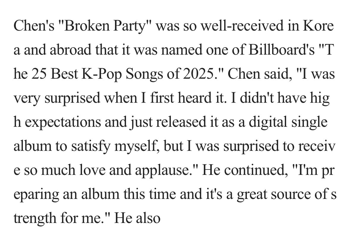enjieLou's tweet image. Jongdae knew about 'Broken Party' being in billboard's top 25 Kpop Songs of 2025 πππ