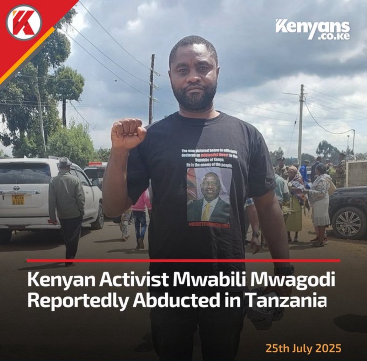 Mwabili Mwagodi was abducted in Tanzania. He is known for fearlessly challenging Ruto’s regime by pushing churches to stop giving platforms to corrupt politicians. His abduction reflects a growing pattern of oppressive regimes working together to silence dissent. This is why