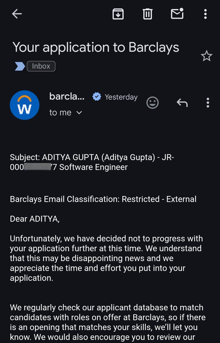 Adityazgupta's tweet image. Referral ke baad bhi application rejected 😭🙏 i thought interview toh loge kam se kam